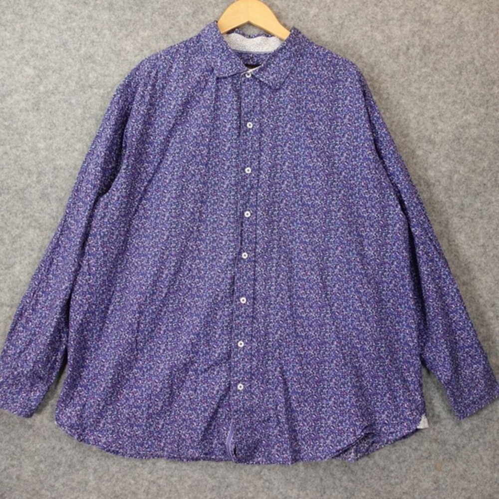 Oversized Button Up Shirt Mens 2XL‎ Blue Micro Circle Indie TWENTY EIGHT DEGREES